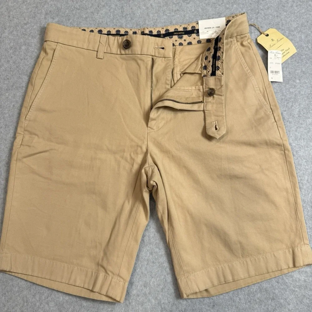 NEW Brooks Brothers Mens 33 Bermuda Short Khaki Prima Cotton Stretch 10